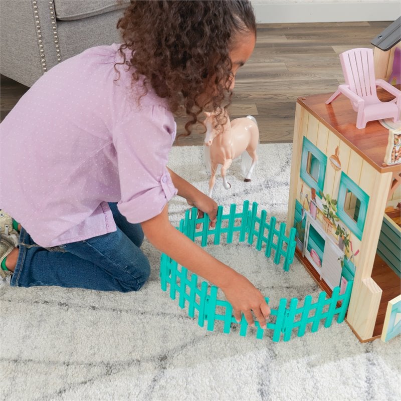 Kidkraft Sweet Meadow 24 Piece Multicolored Wooden Plastic Horse Stable