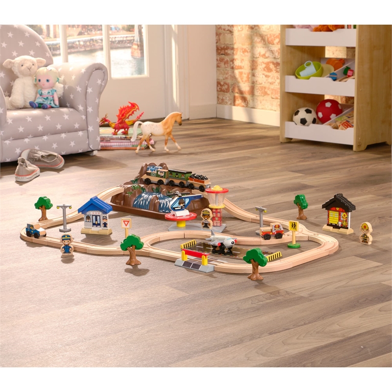 KidKraft Bucket Top Mountain 56 Piece Train Set