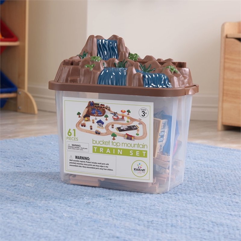 KidKraft Bucket Top Mountain 56 Piece Train Set
