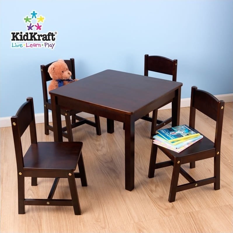 KidKraft Farmhouse Table and Four Chairs in Espresso | Cymax Business