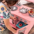 KidKraft Vintage Play Kitchen in Pink with Stainless Steel Fixtures & Ice Maker