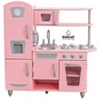 KidKraft Vintage Play Kitchen in Pink with Stainless Steel Fixtures & Ice Maker