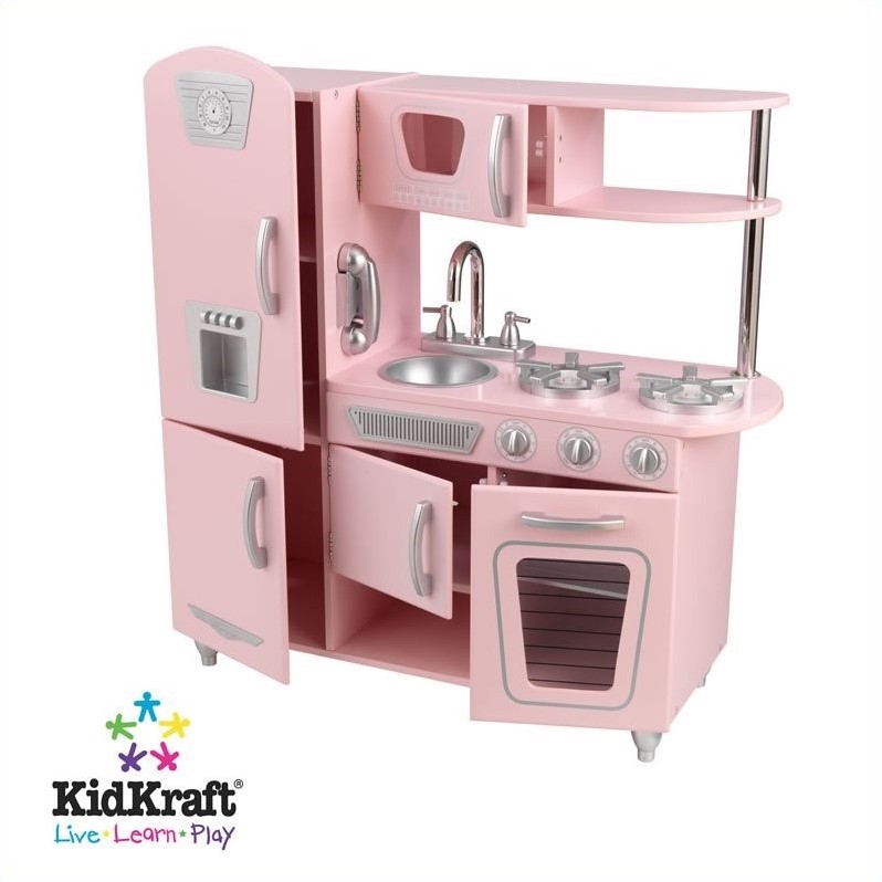 KidKraft Vintage Play Kitchen in Pink | Cymax Business