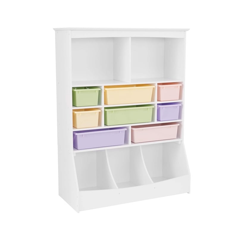 KidKraft Wall Storage Unit with Bins in White