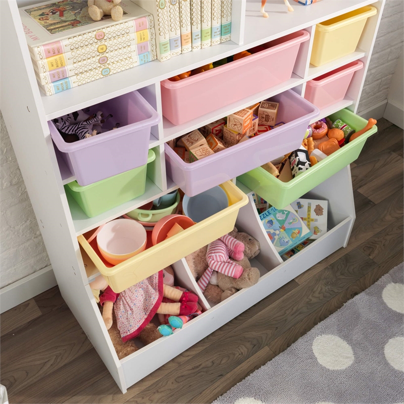 KidKraft Wall Storage Unit with Bins in White