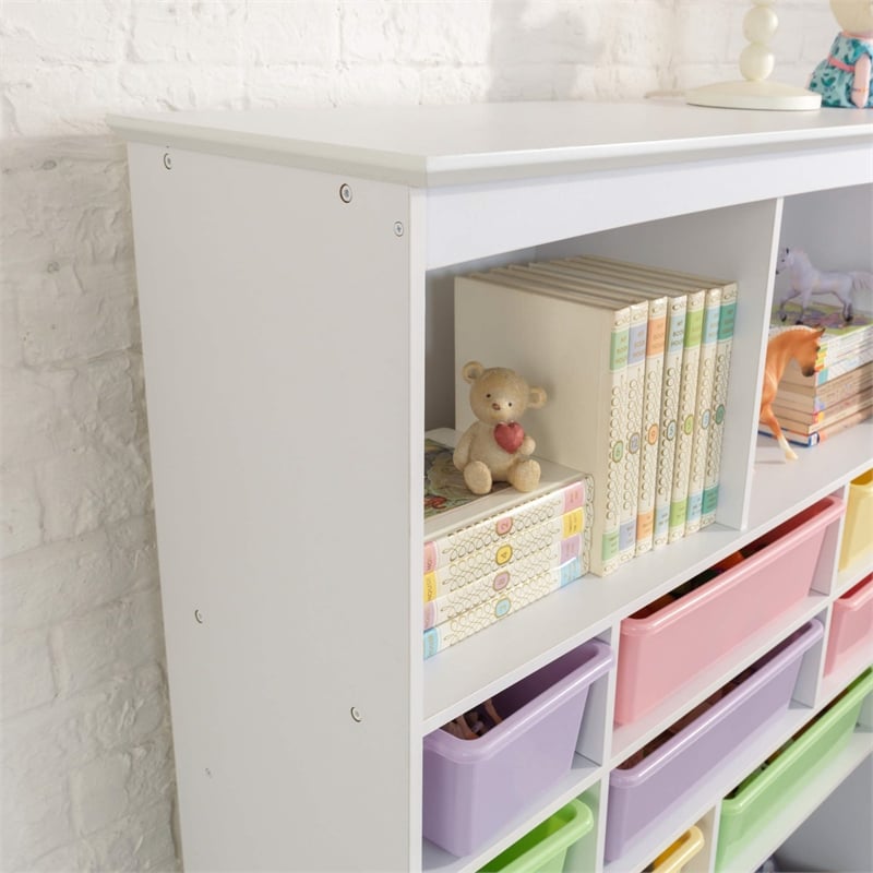 KidKraft Wall Storage Unit with Bins in White