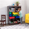 KidKraft Wall Storage Unit with Bins in Espresso