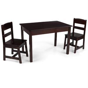 KidKraft Rectangle Table and Chair Set in Espresso