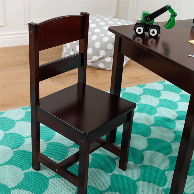 KidKraft Rectangle Table and Chair Set in Espresso