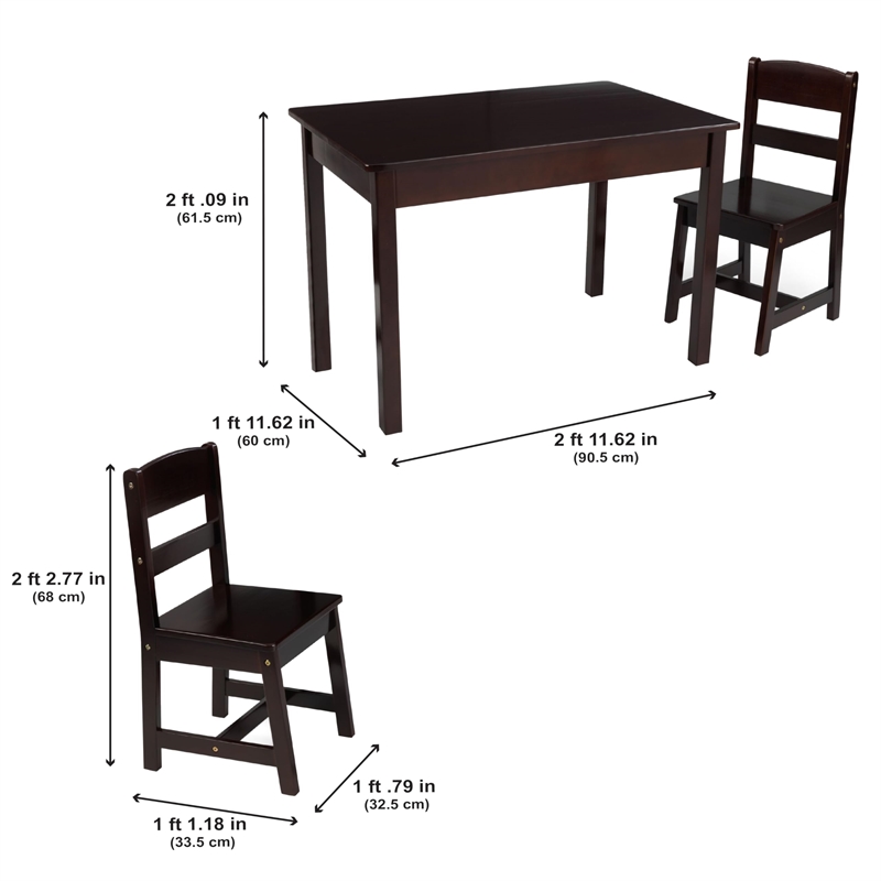 KidKraft Rectangle Table and Chair Set in Espresso