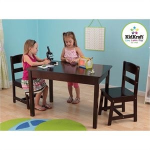 KidKraft Rectangle Table and Chair Set in Espresso