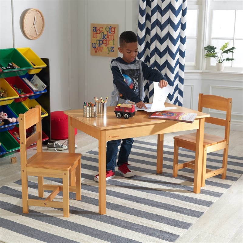 KidKraft Rectangle Table and Chair Set in natural