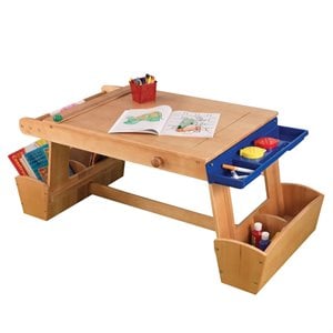 kidkraft art table with drying rack and storage
