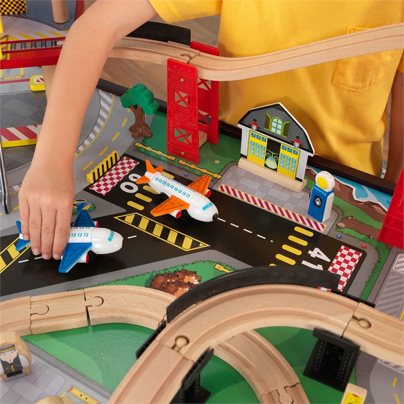 KidKraft Airport Express Train Set and Table in Espresso