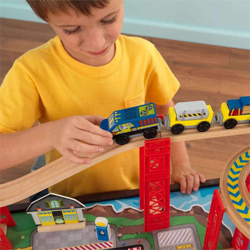 KidKraft Airport Express Train Set and Table in Espresso