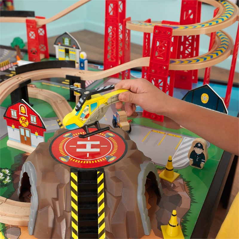 KidKraft Airport Express Train Set and Table in Espresso