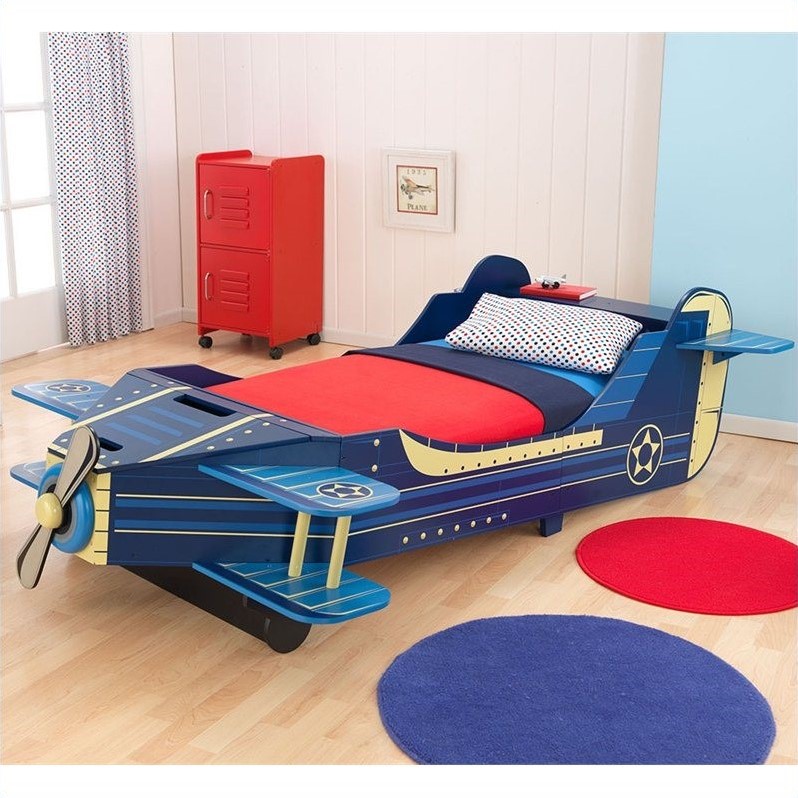 Kidkraft Airplane Toddler Bed In Blue 76269