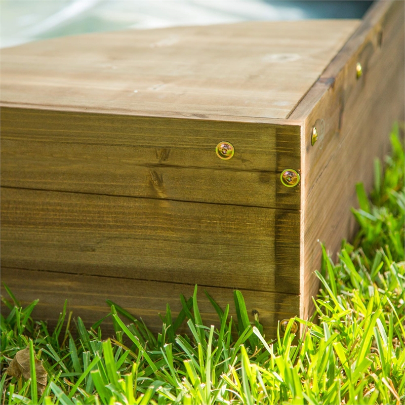 KidKraft Backyard Sandbox in Espresso