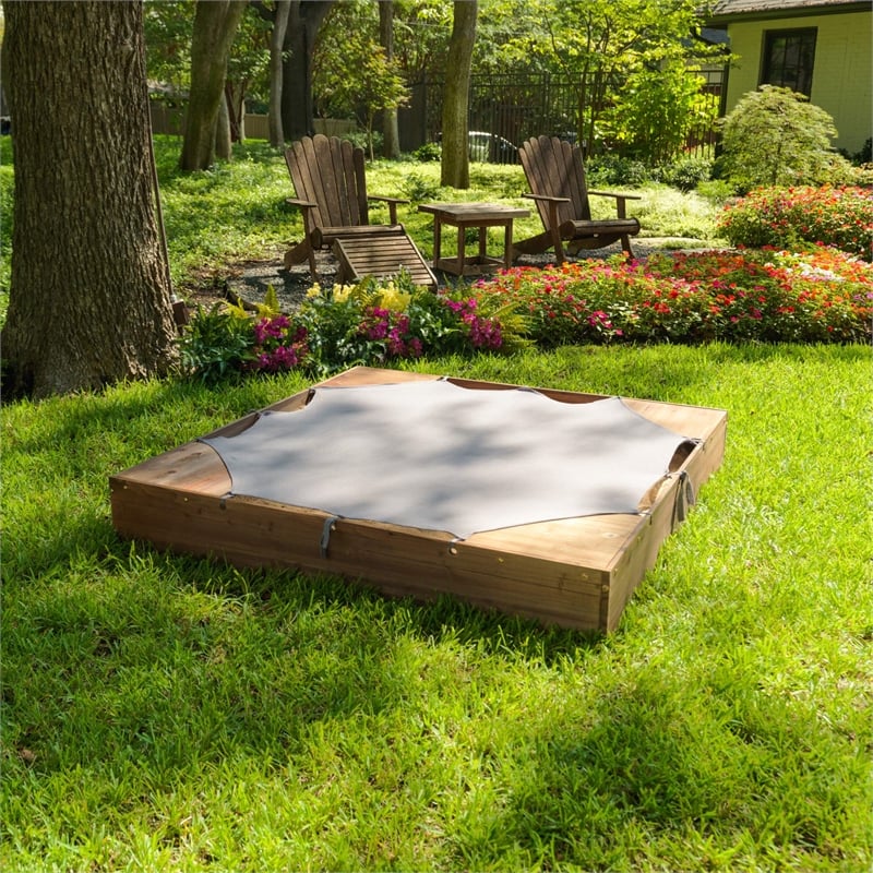 KidKraft Backyard Sandbox in Espresso