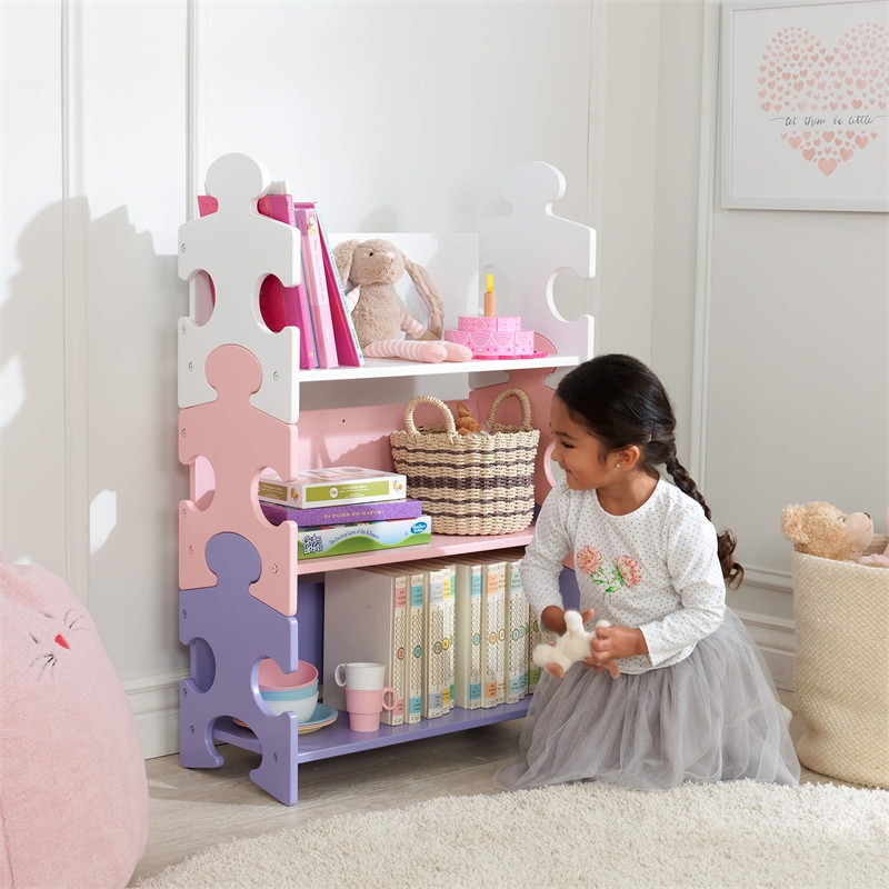 KidKraft Puzzle Book Shelf in Pastel