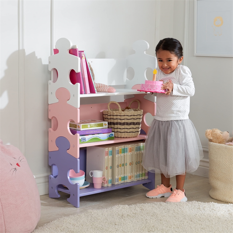 KidKraft Puzzle Book Shelf in Pastel