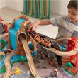 KidKraft 112 Piece Waterfall Junction Train Table Set in Gray and Natural