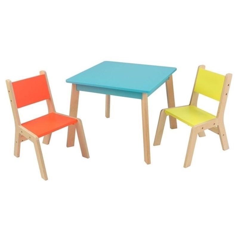 KidKraft Modern Table and 2 Chair Set in Multi-Color | Cymax Business