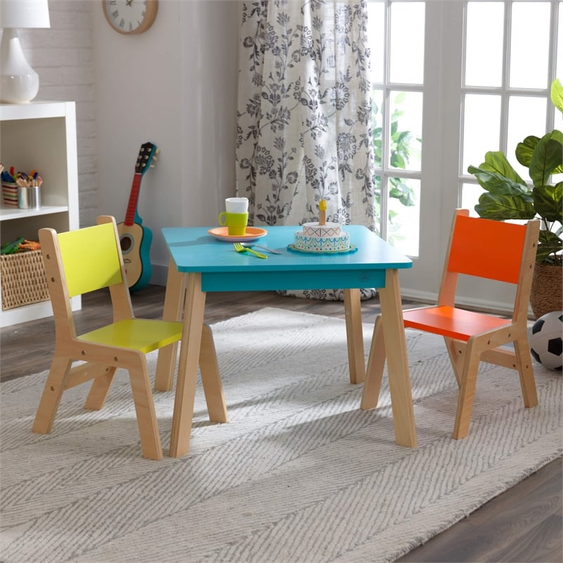KidKraft Modern Table and 2 Chair Set in Multi-Color
