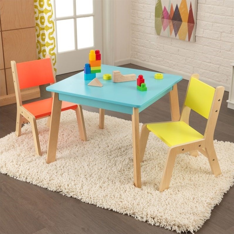 KidKraft Modern Table and 2 Chair Set in MultiColor 26322