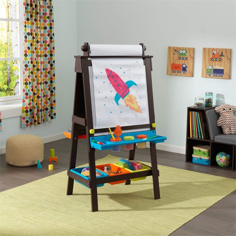 KidKraft Storage Easel in Espresso