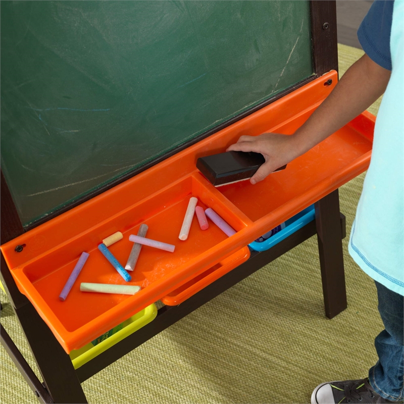 KidKraft Storage Easel in Espresso
