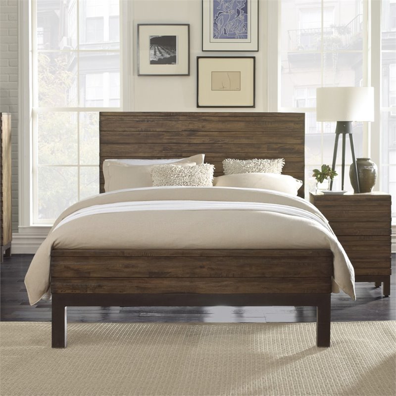 Modus Delfina Solid Wood Queen Panel Bed in Sahara 2M84P5
