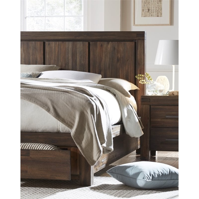 Modus Meadow Full Solid Wood Storage Bed In Brick Brown 3f41d4