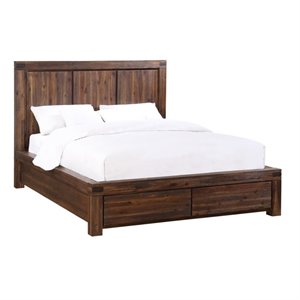modus meadow solid wood storage bed in brick brown