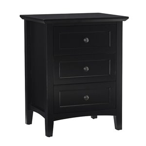 modus paragon 3 drawer nightstand in black