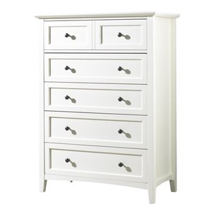 modus paragon 5 drawer chest in white