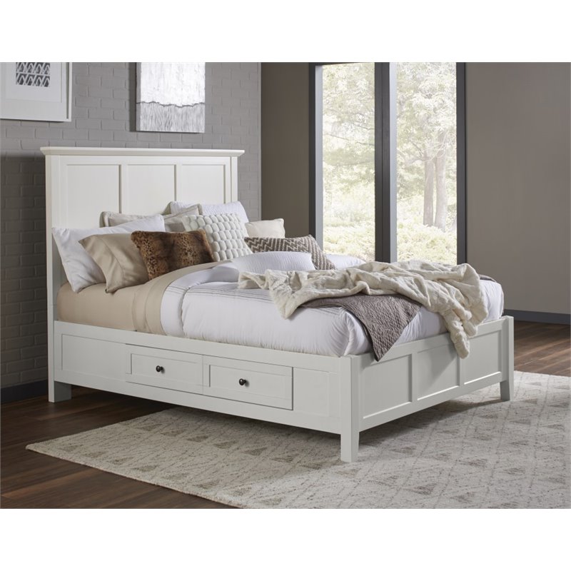 Modus Paragon Queen 4 Drawer Storage Bed in White | Cymax Business