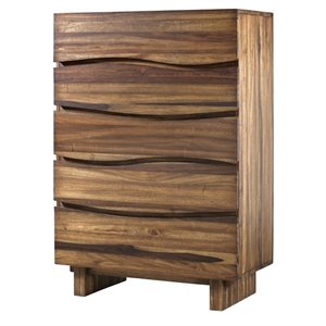 modus ocean 5 drawer solid wood chest in natural sengon