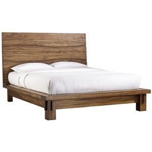 modus ocean solid wood platform bed in natural sengon