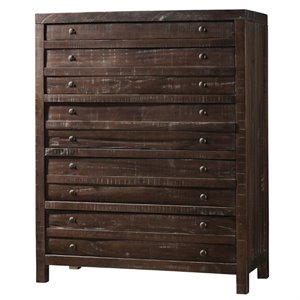 modus townsend 5 drawer solid wood chest in java