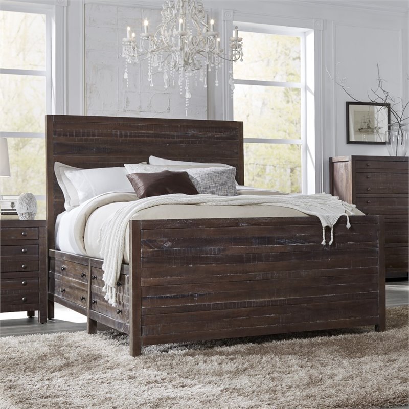 Modus Townsend Queen Solid Wood Storage Bed in Java ...