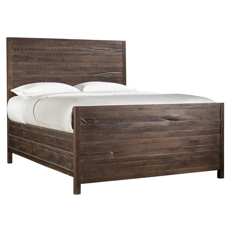 Modus Townsend King Solid Wood Panel Bed in Java | Cymax Business