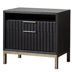 modus kentfield 2 drawer nightstand in transparent black mahogany