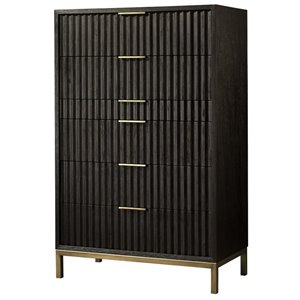modus kentfield 6 drawer chest in transparent black mahogany