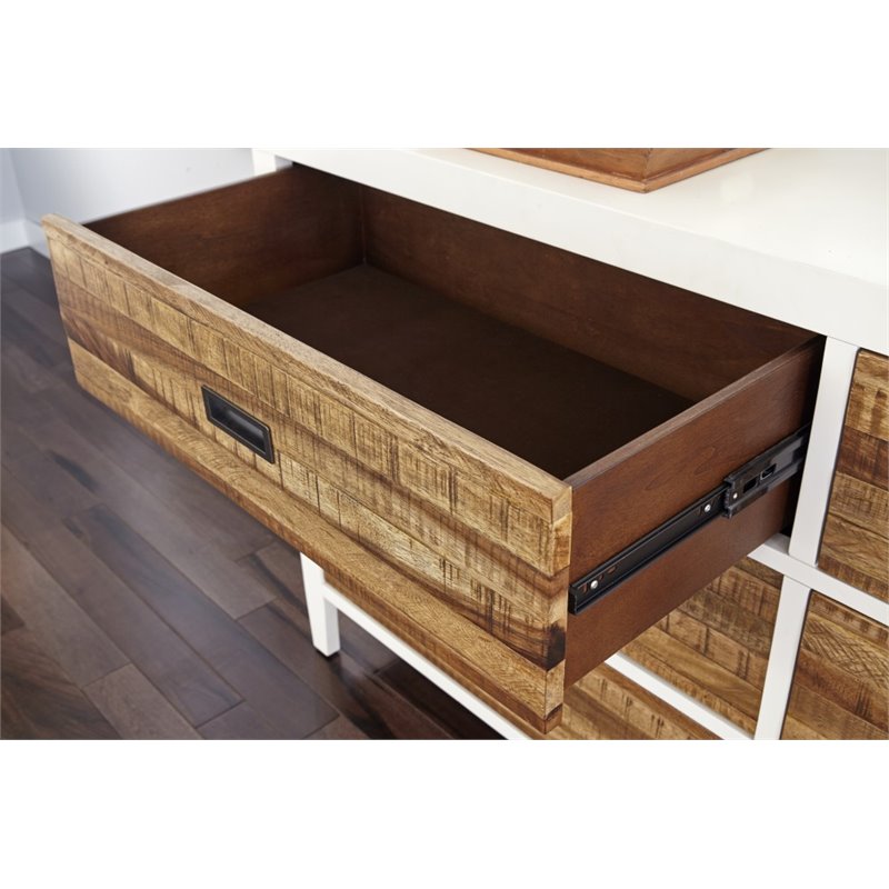 Modus Montana 6 Drawer Dresser In White Lacquer And Natural Sengon Modus Montana 6 Drawer Dresser In White Lacquer And Natural Sengon