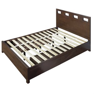 modus riva queen wood panel storage bed in chocolate brown