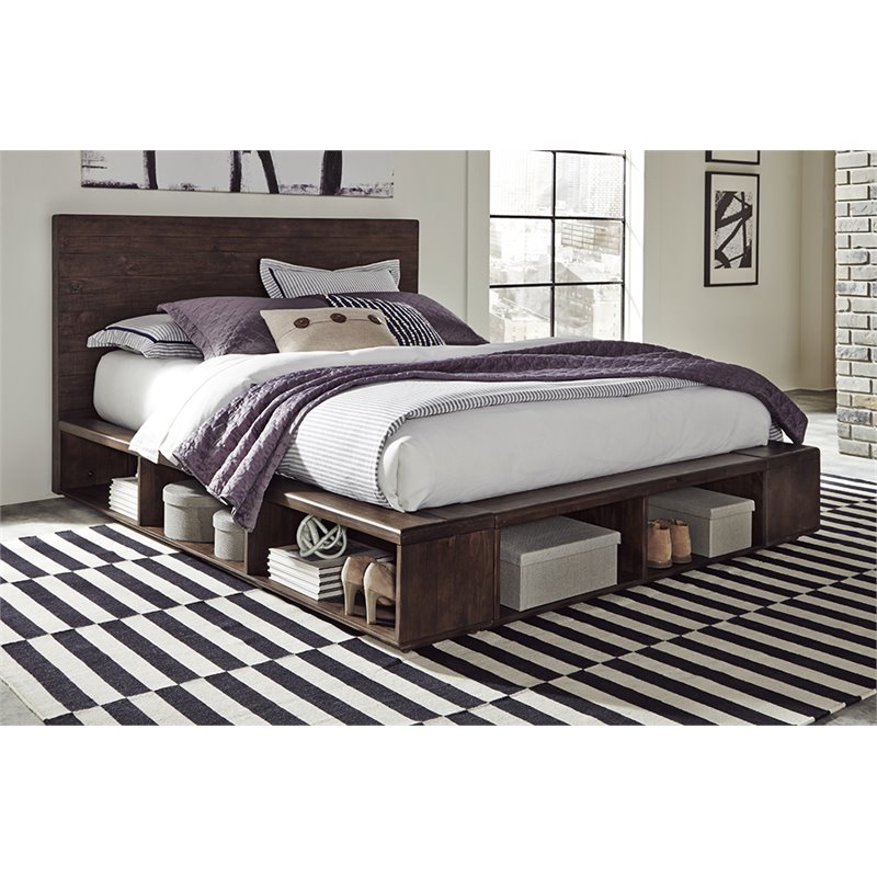 Modus Mckinney Full Platform Storage Bed In Espresso Pine Akk1f4 Modus Mckinney Full Platform Storage Bed In Espresso Pine