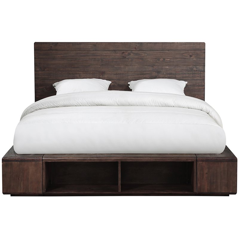 Modus McKinney King Platform Storage Bed in Espresso Pine Cymax Business