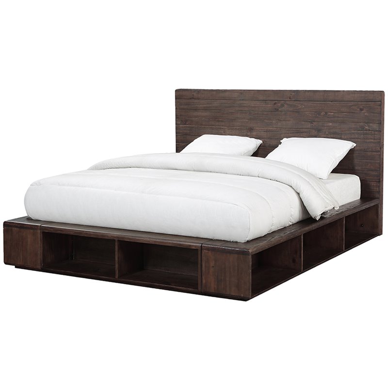 Modus Mckinney King Platform Storage Bed In Espresso Pine Akk1f7 Modus Mckinney King Platform Storage Bed In Espresso Pine