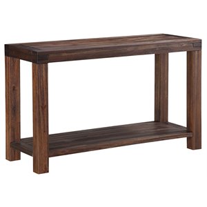 modus meadow console table in brick brown